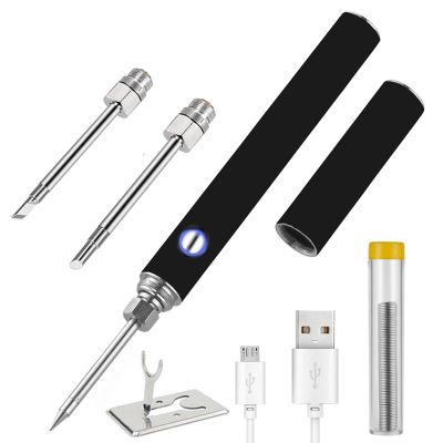 Portable Soldering Iron with Cover Mini 5V Rechargeable Wireless Soldering Iron Battery Soldering Iron (Tip-BCK Kit)