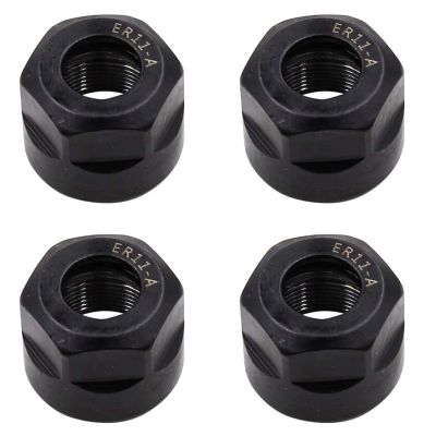 4Pcs ER11-A Type M14 Thread Collet Clamping Hex Nuts, for CNC Milling Chuck Holder Lathe