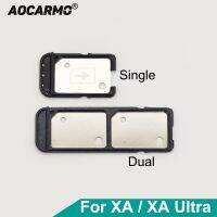 Aocarmo ที่อ่านกระเป๋าเก็บบัตรซิมคู่,F3215 C6 XA Ultra XAU สำหรับ Sony Xperia XA C5/16 E5563/33/06ช่องเสียบถาดใส่ซิม