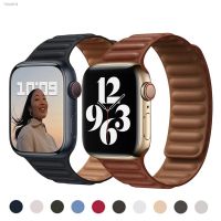 ◕☍ Leather Link Magnetic Loop For Apple Watch Band 49 44 41 45 40 42 38 mm Sport Bracelet iWatch Series 8 Ultra 7 Se 6 5 3 Correa