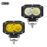 SOMAN ไฟ LED ไฟคู่หน้าสำหรับรถขาตั้งกล้อง,โคมไฟตัดหมอกสปอตไลท์ขนาด4นิ้ว40W สำหรับรถมอเตอร์ไซค์รถพ่วงรถแทรกเตอร์รถบรรทุกรถออฟโรด