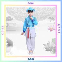 Hanfu เครื่องแต่งกายโบราณของเด็ก Coss สุดเจ๋งชุดนักเรียนจีนเด็กผู้ชายเด็กผู้หญิงพิธีเปิดชุดนักเรียนจีนชุดการแสดงคัมภีร์สามตัวอักษร