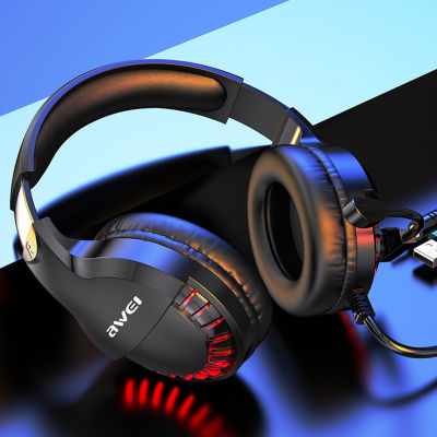ES-770i PC Gaming Headset Deep Bass Stereo Wired Headphones Virtual Surround Sound Gaming Headsets with Microphone