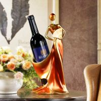 Wine Racks Home Bar Kitchen Accessories Resin Beauty Girl Model Wine Holder Home Decoration Figurines Miniatures Craft