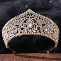 Pengantin Mahkota Ratu Tiaras Berkilauan Aksesori Rambut Perkahwinan Diadem Perhiasan Rhinestones Berat untuk Kostum Pengantin