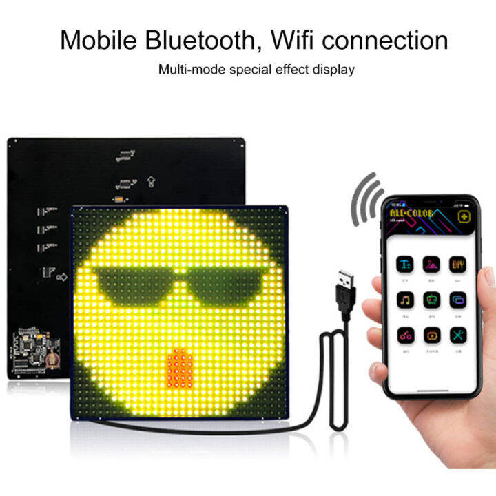 HD 64*64 LED Display On Car Rear Window Support Bluetooth APP Control