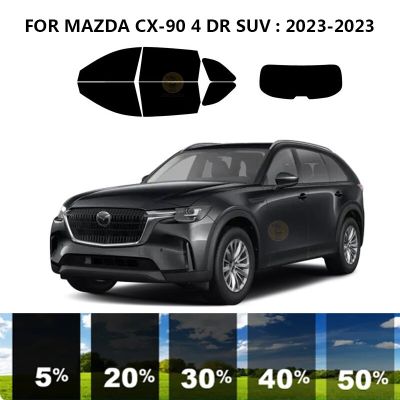 Precut นาโนเซอรามิกส์ฟิล์มติดกระจกรถยนต์ชุดย้อมสีหน้าต่าง UV สำหรับ MAZDA CX-90 4 DR SUV 2023-2023