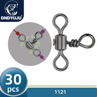 DNDYUJU 30pcs 3 Way Barrel Cross Line Fishing Swivel With Solid Ring Brass Fishing Hook Line Connector Fishing Accessories Accessories