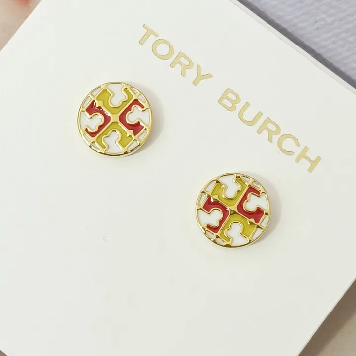 TORY BURCH Tory Burch logo disc gold-plated multi-color exquisite and ...