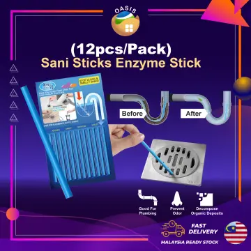 12pcs Sani Sticks Kitchen Toilet Bathtub Drain Cleaner Deodorizer