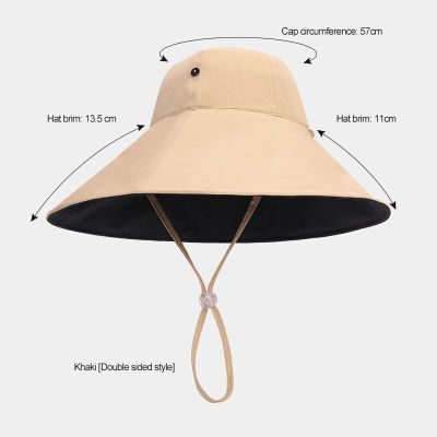 หมวกชาวประมงหมวกป้องกัน UV บังแดดสำหรับผู้หญิงอูฐกลางแจ้งขอบใหญ่82915