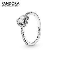 Heart sterling silver ring wih clear cubic zirconia เครื่องประดับ แหวน แหวนเงิน แหวนแพนดอร่า แพนดอร่า