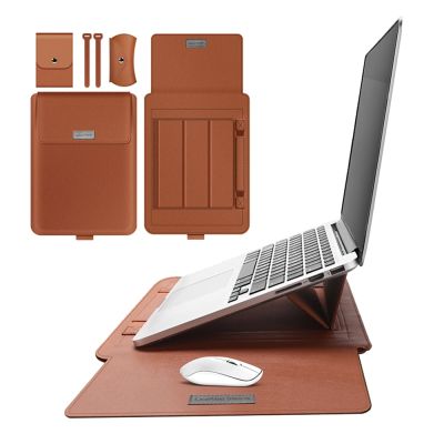 กระเป๋ากระเป๋าแล็ปท็อปพับได้ตั้งได้แล็ปท็อปหนัง PU เคสสำหรับ MacBook อากาศ13.6นิ้วเคส2022 A2681 M2 Pro 13ปกโน๊ตบุ๊ค Zongsheng