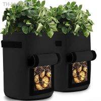 ☾﹍❀ 2 Pack Potato Grow Bag 4/7/10Gallon Aeration Waterproof Fabric Sweet Potato PlanterWindow Vegetable Peanut Growing Box