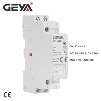 GEYA GYHC Modular คอนแทคในครัวเรือน AC24V 48V 110V 220V 2P 25A 2NC 2NO 1NO1NC 5060Hz