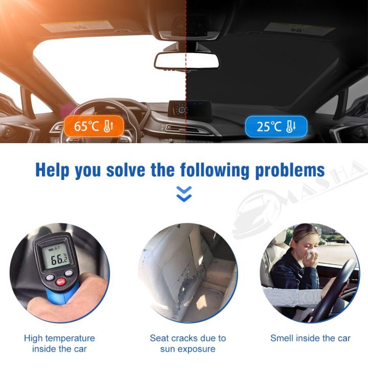 ที่บังแดดกระจกหน้ารถบล็อกพับได้สำหรับ-kia-sportage-2017-2021-2022ป้องกันม่านบังแดดเก็บความเย็นในรถยนต์ของคุณรังสียูวีทำให้ม่านบังแดด