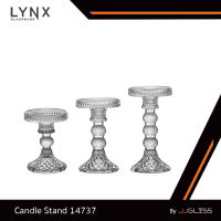 JJGLASS - (LYNX) Candle Stand 14737 - เชิงเทียนแก้ว เชิงเทียนคริสตัล ลายหนามขนุน มีให้เลือก 3 ขนาด ความสูง 12 ซม., 14.5 ซม. และ 17 ซม.