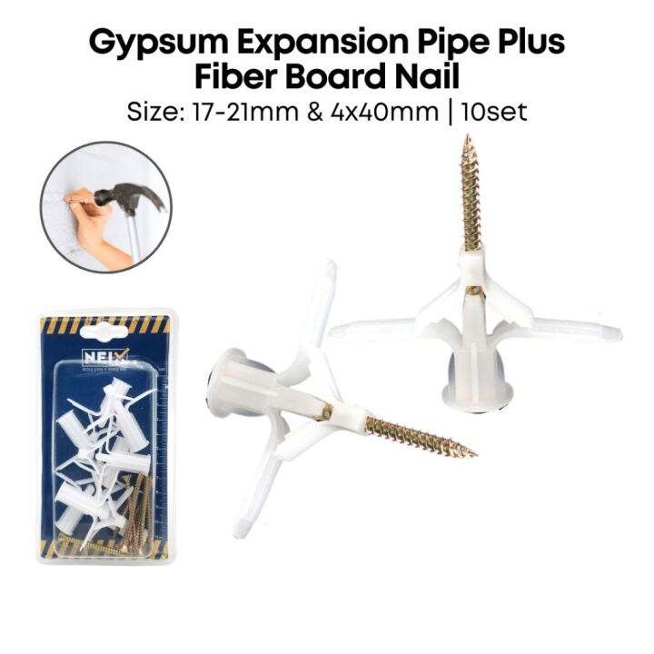 10 set Gypsum Expansion Pipe with Fiber Board Nail Lazada
