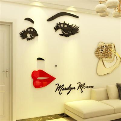 Marilyn Monroeอะคริลิค3Dสติกเกอร์ติดผนังแบบสร้างสรรค์ความงามห้องห้องนอนสติ๊กเกอร์ติดผนังร้านเสริมสวยตกแต่ง