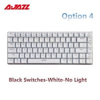 Ajazz คีย์บอร์ดเล่นเกมกลไก Ak33 82ปุ่มมีสาย Rgb สีฟ้าสำหรับเกมพีซีที่มีไฟ Backlit