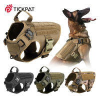 Tactical Service Dog Vest Harness K9 Military Molle Dog Vest for Outdoor Training Hunting Waterproof Pet Dog Harness 1050D Nylon