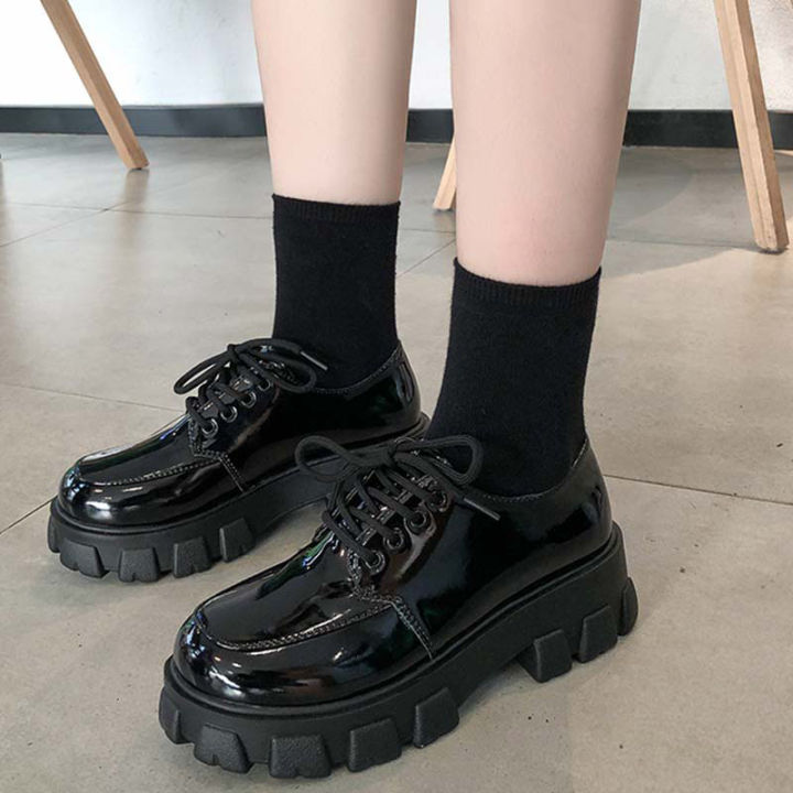 รองเท้าหัวกลมขนาดใหญ่หญิงสไตล์อังกฤษ-2022-ใหม่รองเท้านักเรียนพื้นหนาญี่ปุ่นรองเท้า-mary-jane-หญิง