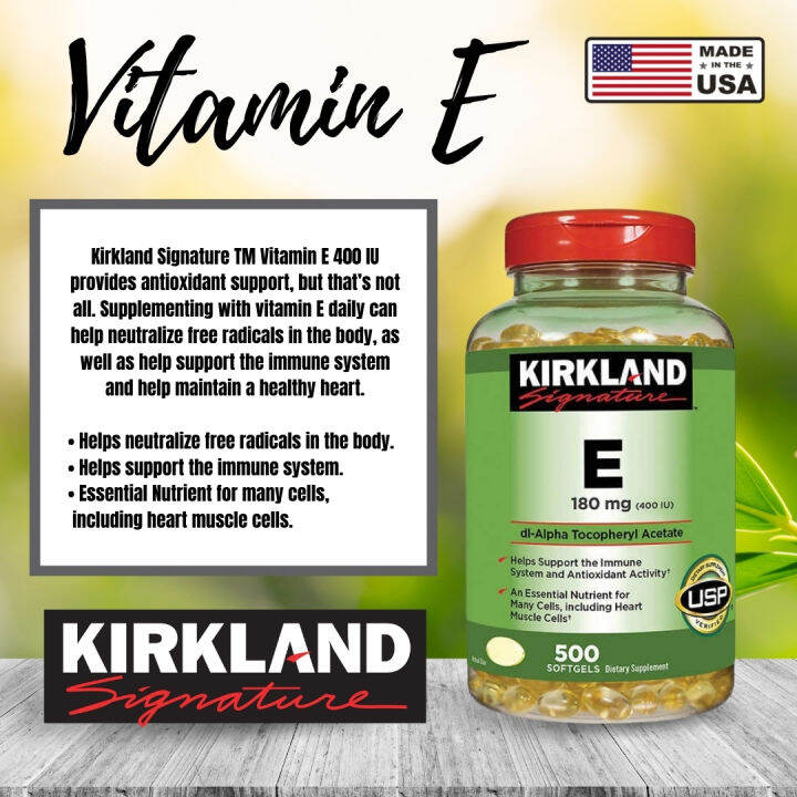 Kirkland Signature Vitamin E 180 mg 500 Soft gels Vitamin E Orignal