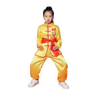 Pihu-1Children สไตล์จีนดั้งเดิม Kung Fu ชุดเสื้อผ้าเลื่อมมังกรเย็บปักถักร้อยยาวและสั้นการแสดงบนเวที Tai Chi Uniformsd48-58