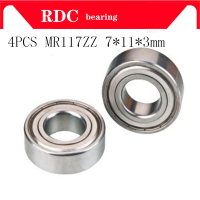 4PCS ABEC-5 MR117ZZ MR117Z MR117 ZZ 7*11*3 มม.7x11x3 มม.MiniatureThin Wall คุณภาพสูง Deep Groove Ball Bearing--hang yu trade