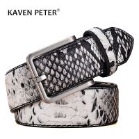 【YF】 Fashion Belts Men Luxury Snake Pattern Desinger Male Accessories Cowboy Leather Buckle Metal