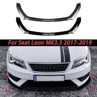 สำหรับที่นั่ง Leon MK3.5 2017 2018 2019รถด้านหน้าดิฟฟิวเซอร์ชุดแยกกันชนลิปสปอยเลอร์อุปกรณ์เสริมฝาครอบชุดตัวรถสีดำเงา