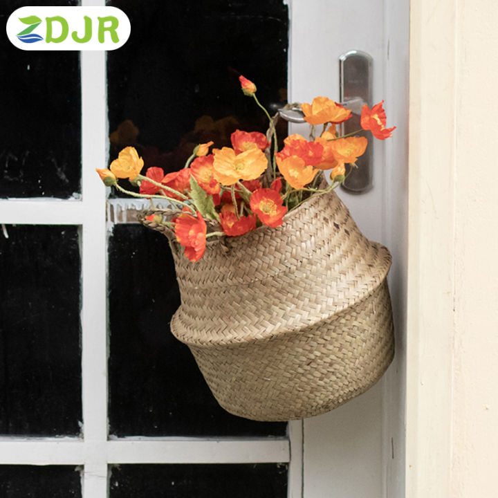 zdjr-กระถางดอกไม้ทำด้วยมือกระถางดอกไม้หญ้าทะเลทนทานสำหรับตกแต่งห้องสำหรับคนรักดอกไม้เพื่อนครอบครัว