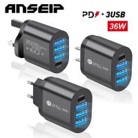 [ใหม่2023] ANSEIP Quick Charge 3.0 PD 36W เครื่องชาร์จ USB Fast Wall Charge Adapter สำหรับ iPhone 13 12 11 Pro Max iPad Huawei Xiaomi Samsung