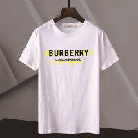 [คุณภาพระดับพรีเมียม] Burberrys เสื้อยืดสไตล์ตามท้องถนนฮิปฮอปชาย/เสื้อยืดผู้หญิงฤดูร้อนแขนสั้นทรงหลวม100% ผ้าฝ้ายบริสุทธิ์คู่