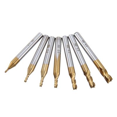 7Pcs เครื่องตัดมิลลิ่ง1.5/ 2/2/3/4/5/ 6Mm 4 Flutes End บิตโรงสีเครื่องมือตัดสำหรับไม้ Cnc ดอกสว่านเจาะ