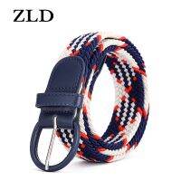 ZLD Elastic Braided Belt Women Casual Pin Buckle Belts Men High Quality Multiple Sizes Not Need Punch Easy Wear Fashion Luxury