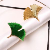 1PC Alloy Napkin Rings Suitable For Wedding Towel Rings Table Decoration Napkin Holder Modern Gold Leaves Napkin Buckle