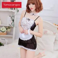 Yomocarajox Cosplay Women Costume White Lace Adult Vestidos Sexy French Anime Maid Clothes Clothing Lingerie Uniform Dress