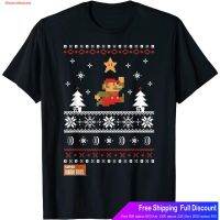 เสื้อยืดคอกลมSwordsman เสื้อยืดกีฬา Nintendo Super Mario Christmas Star Pixels Graphic T-Shirt Mens Womens T-shirts เสื้อยืดผู_09 S-5XL