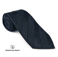 Giorgio Del Sarto Necktie 8.5 cm Black with Fabric Texture เนคไทสีดำมีเท็กเจอร์