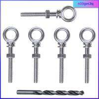 N33GVC3Q 5แพ็ค1/4 "-20ตาสลักเกลียวสแตนเลสเกลียว Eyebolts หนักไหล่แหวนยกสายไฟตัวซ่อมสายเคเบิ้ล