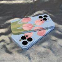 เคส iphone ภาพวาดสีน้ำมันทิวลิปกรณีโทรศัพท์มือถือ Apple 14 เหมาะสำหรับ 12 เปลือกฟิล์ม iphone13pro/11/8plus รวมทุกอย่าง