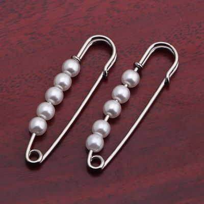 Beads Safety Pins Vintage Fashion Simulated Pearl Brooch Pin Jewelry Ornaments for Scarf Coat Bag Garment Decoration Accessories Headbands