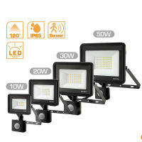 สปอร์ตไลท์ led 220v Motion Sensor Flood Light  10W 20W 50W 30W 100W โคมไฟผนังนอก ไฟส่องแสง ไฟสปอร์ตไลท์ โคมไฟแต่งสวน for House Gate Playground Basketball Court Patio สปอร์ตไลท์