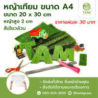 หญ้าเทียมแผ่น ทามิ เกรดAA ขนาดA4 20x30ซม. หญ้าสูง 2 ซม.สีเขียวล้วนTamiArtificialGrassA4size20x30cm PileHeight2cm Green หญ้าปลอม ติดผนัง ตกแต่งบ้าน DIY ถูกๆ ปูพื้น