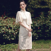 【Brand New】ผู้หญิงสไตล์จีนชุดลูกไม้ Cheongsam Elegant Vintage High-End Robe China Modern New Fairycore Qipao Vestidos Casual เสื้อผ้า