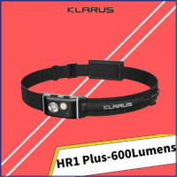 KLARUS HR1 USB-C Rechargeable Headlamp 600 Lumens with Red Light With Build-in battery Lightweight Headlight