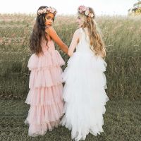 Little Girls Dress for Kids Summer Princess Birthday Party Gown Lace Wedding Cake Fluffy Dresses Children Ceremonies Clothing