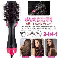 ♨▨ UK Plug Negative Ion Hair Dryer 3 IN 1 Hot Air Brush Hair Straightener Comb Curling Styling Tools