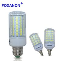 【☄New Arrival☄】 yuanbianr929269 Foxanon หลอดไฟ Led แบบ Smd หลอดไฟข้าวโพด E12 E27 110V โคมไฟ Led 24 30 42 64 80 108 136 Led